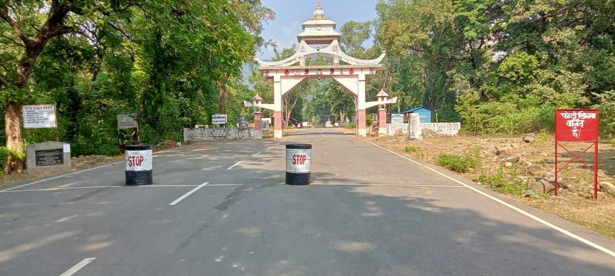 Row over construction of international entry gate being built away from the border