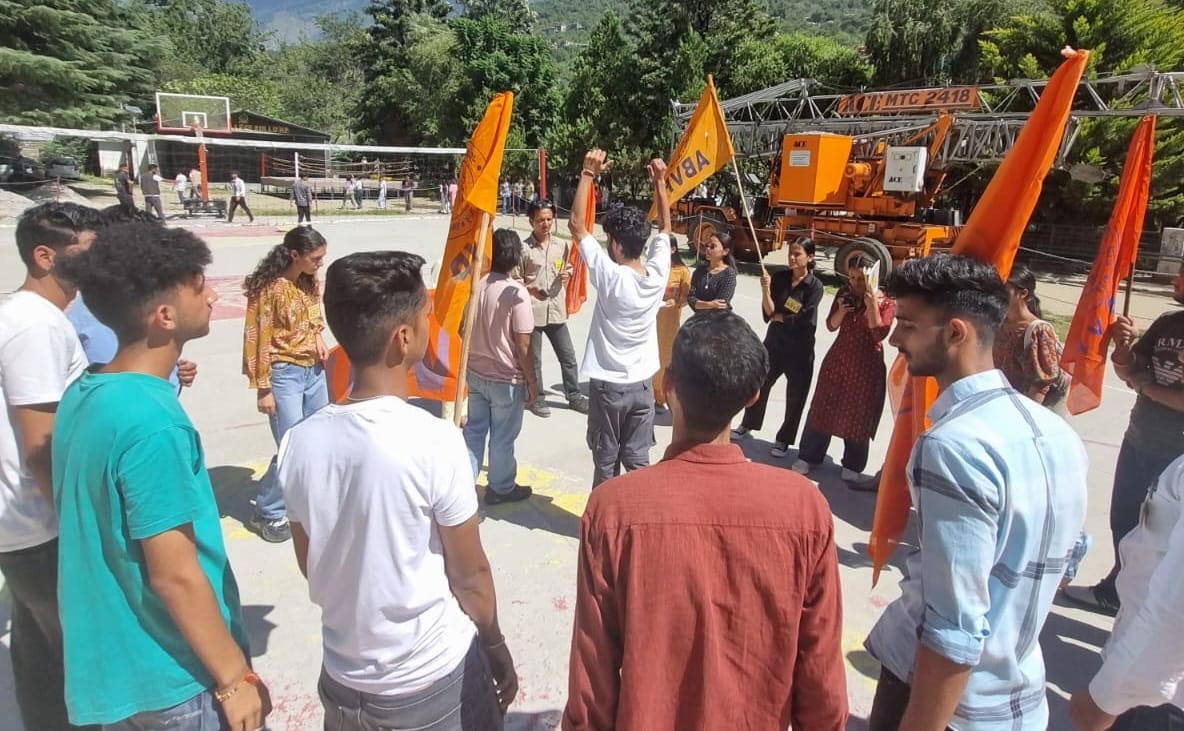 ABVP demonstration in Kullu College