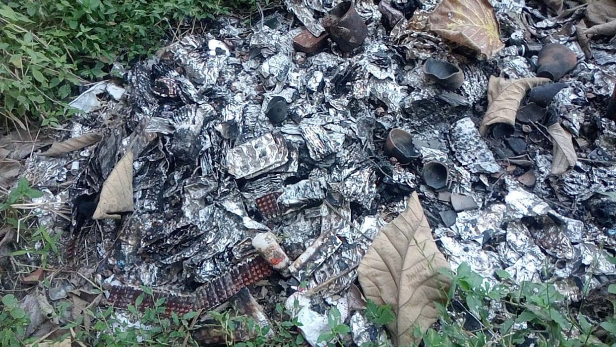 Medicines given to patients in CHC were set on fire