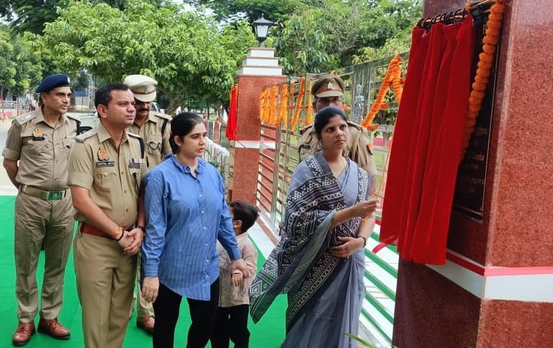 Gate of Police Line Parade Ground dedicated to Inspector Ajay Singh