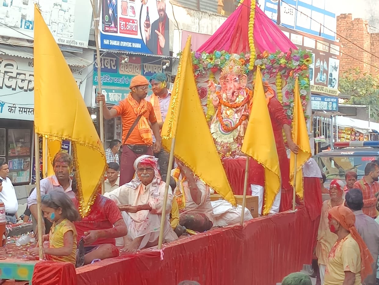Ganpati immersion done with great pomp, abir-gulal blown