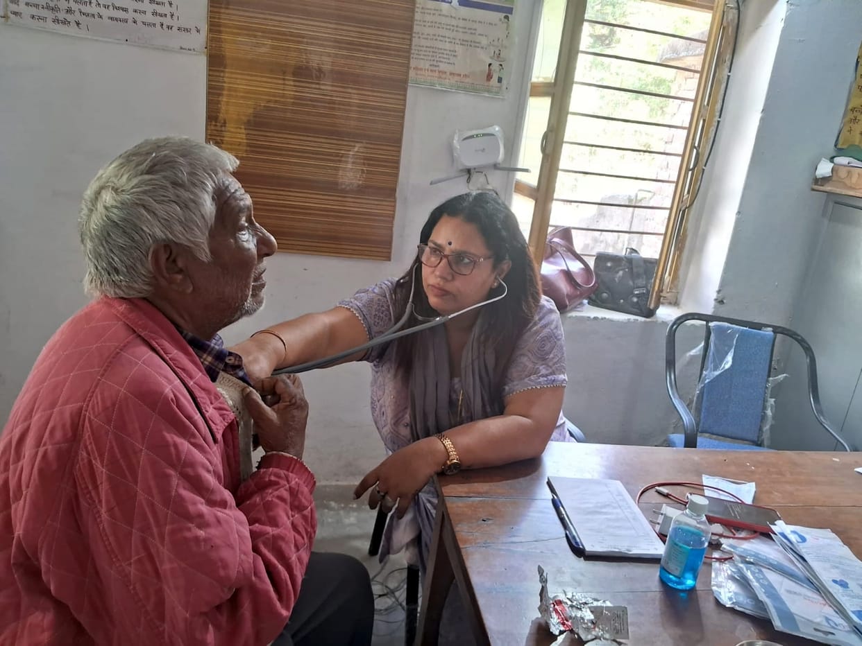Health check of 40 people at Chowki Dobhi