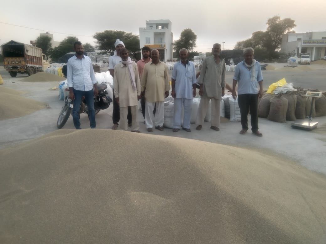 Farmers worried due to lack of gunny bags in Narnaul market