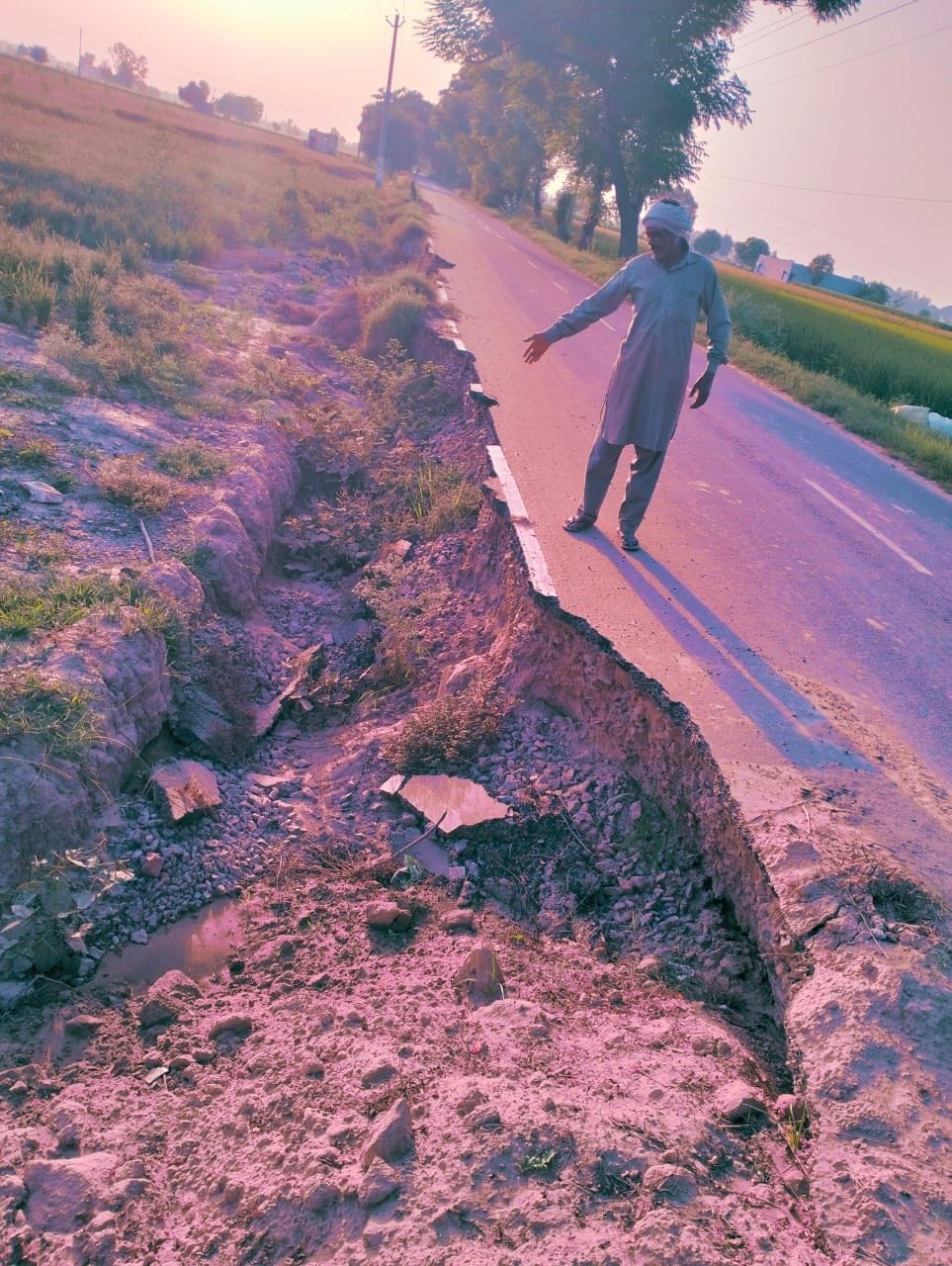 Potholes in roads due to floods, not repaired for last two months