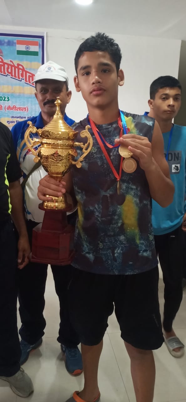 Tanakpur's Om won three golds in state level swimming