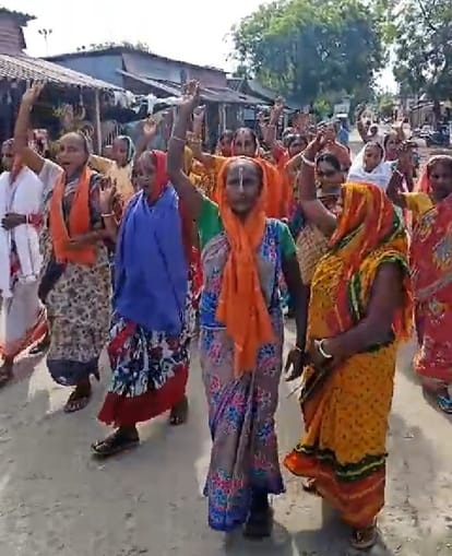 Women demonstrated by taking out a procession
