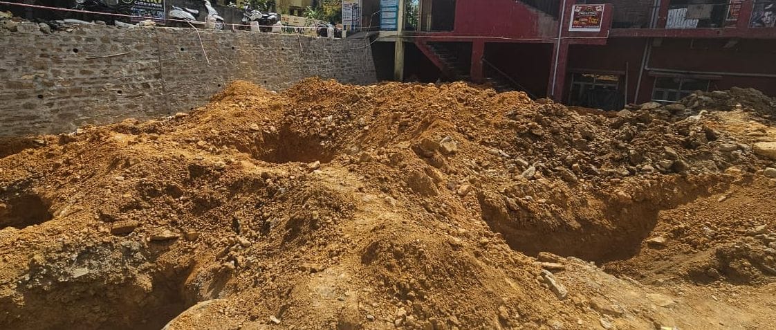 Construction of first multi-storey car parking started in Lohaghat.