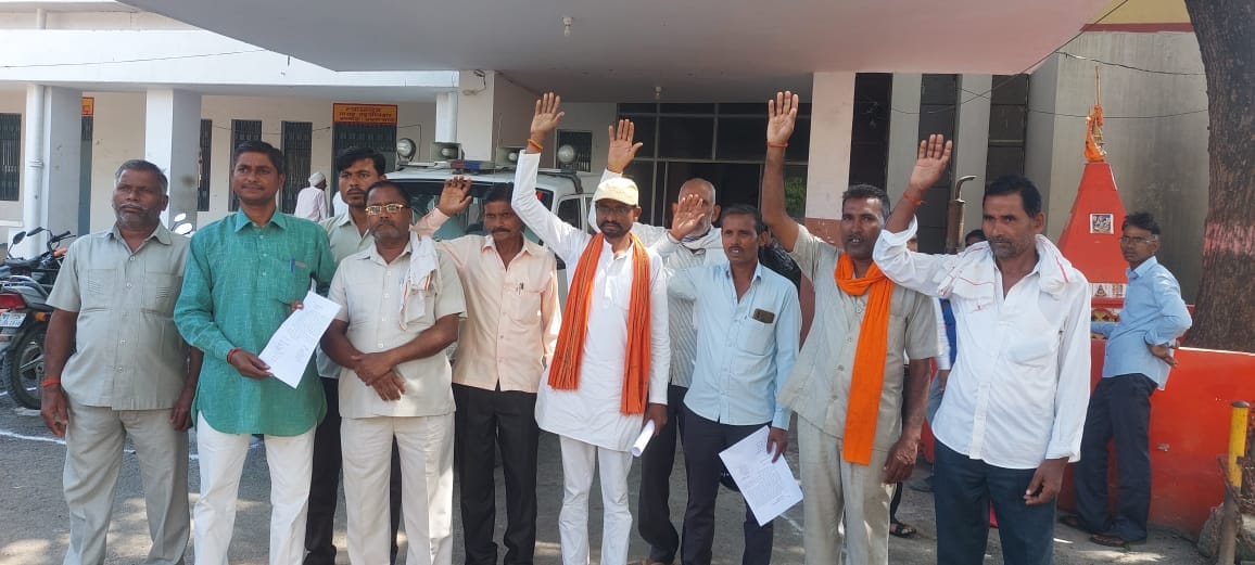 Villagers protest against filling of water in underpass