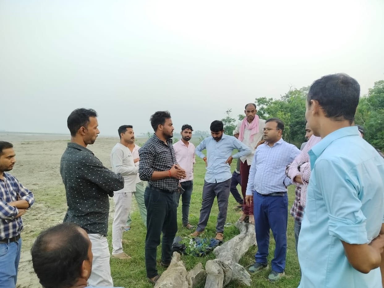 The team from Varanasi surveyed the work of channelization.