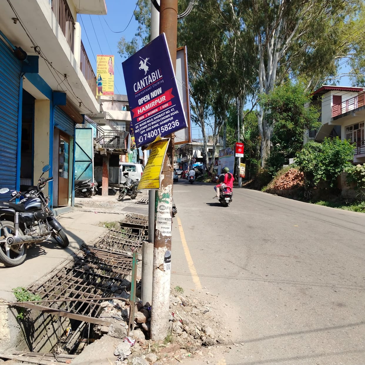 Hoardings are being put up on electric poles