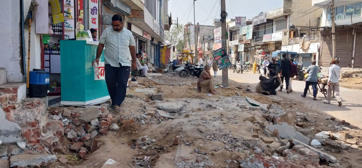 Tiles laid in encroachment free areas, Electricity Corporation will shift poles on roads