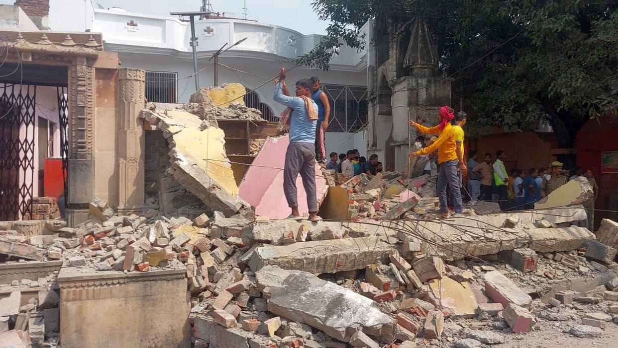 50 shops razed to the ground without any protest on the first day