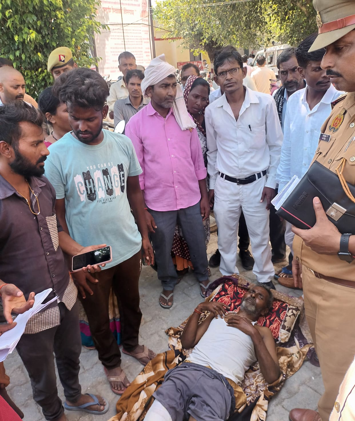 Family members took the injured to collectorate, protest