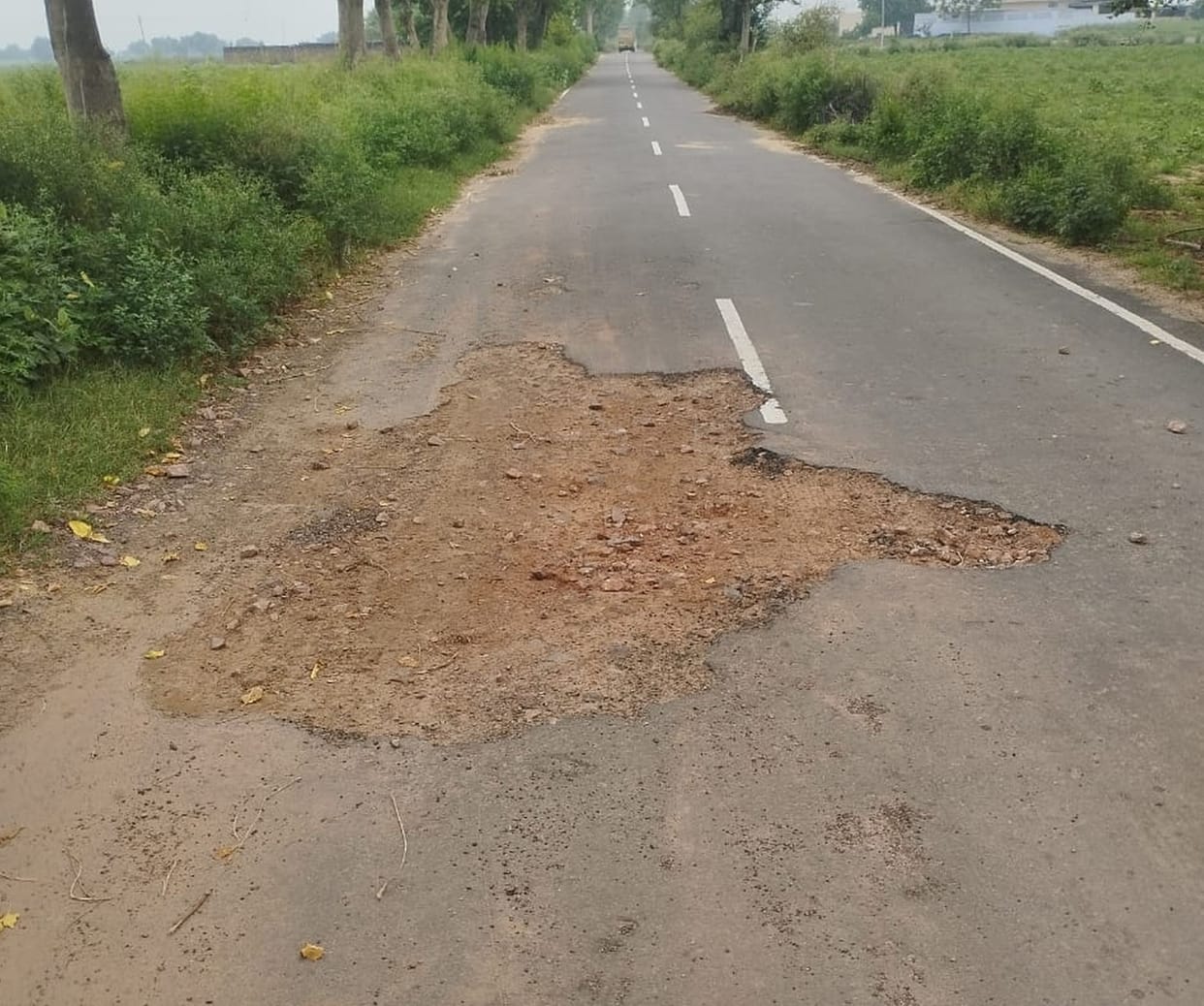Deep potholes on Nausva-Chidiya road, need for repair