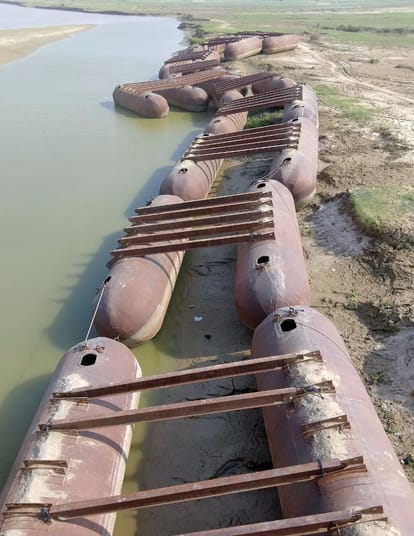 First of all you can see the construction work of Kolaghat bridge