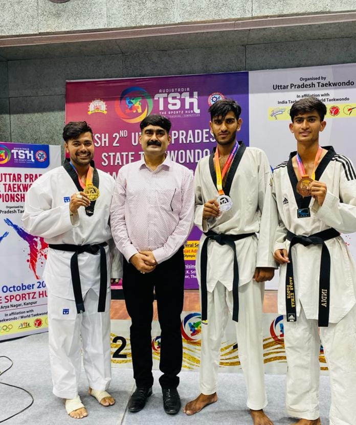 Three players won medals in Senior State Taekwondo Championship