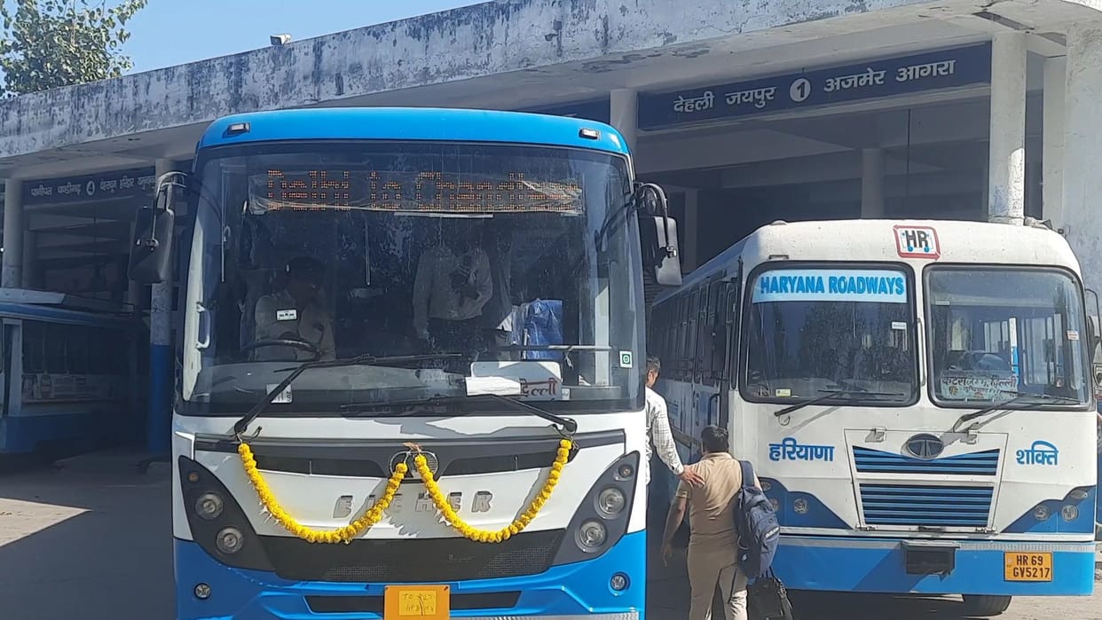 AC bus run from Sonipat to Chandigarh via Delhi