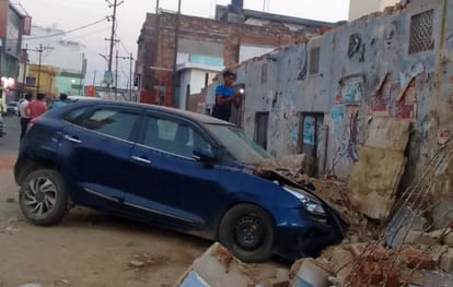 Three cars damaged after roof of house falls