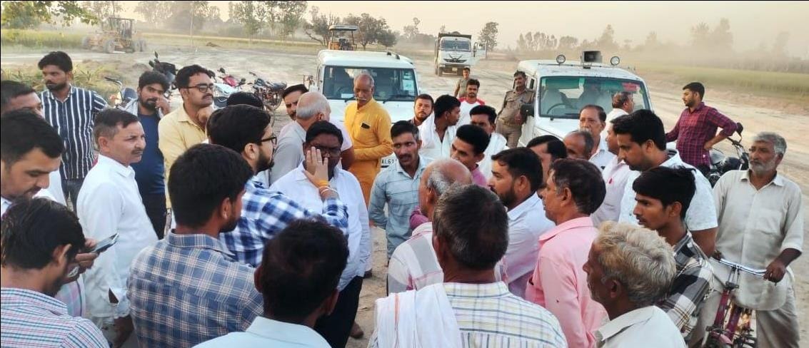 Farmers stopped construction of Shamli Ambala Green Field Highway