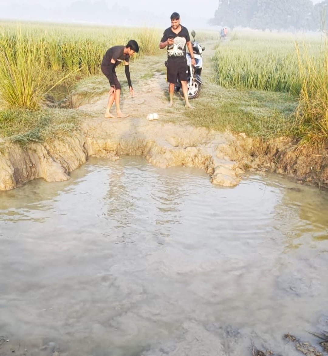A canal was dug to build a culvert.