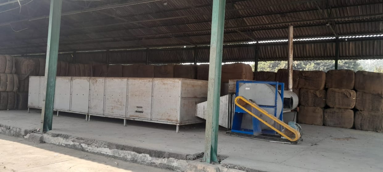 The dryer machine installed in the market committee is gathering dust
