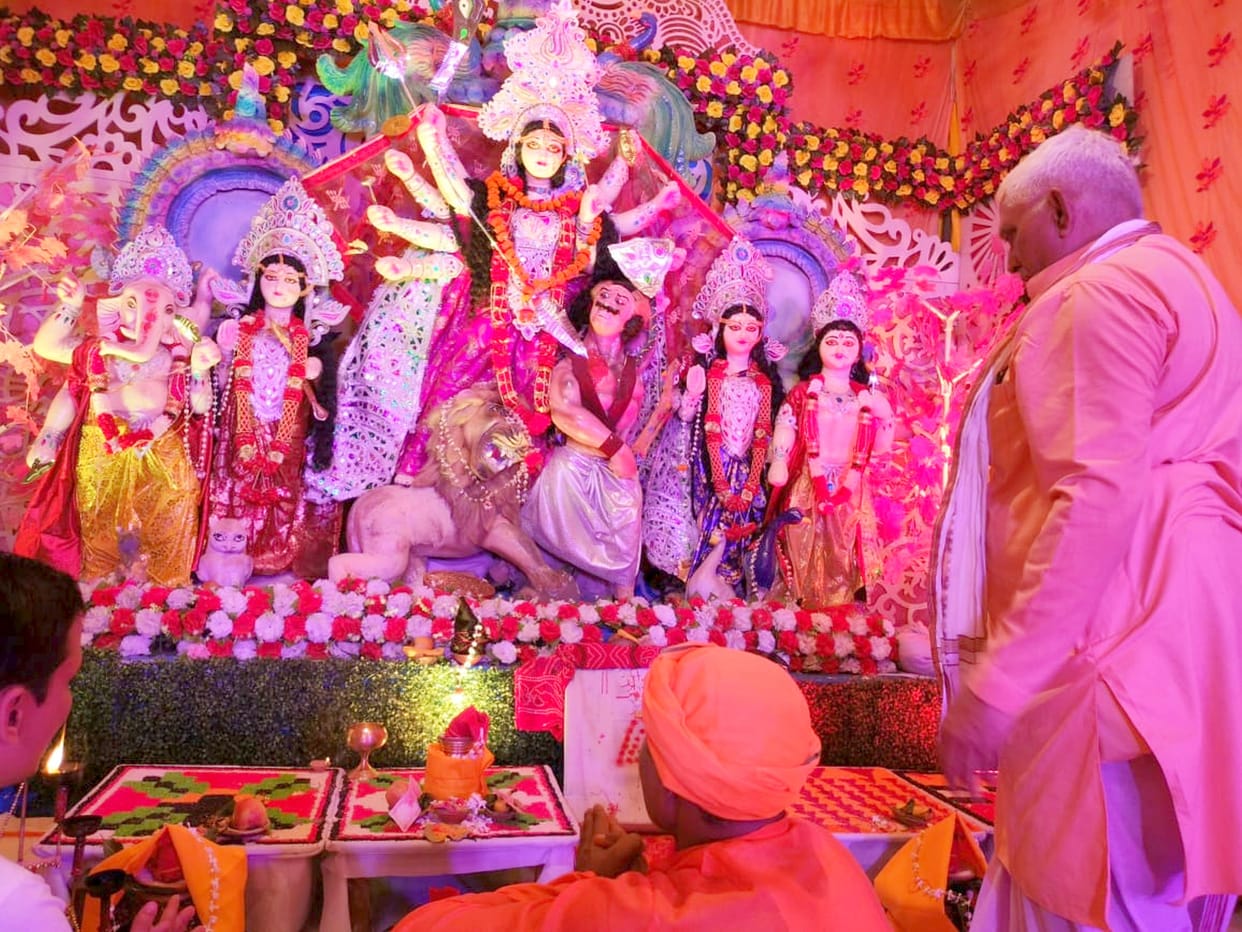 Crowd gathered in temples to worship Goddess Brahmacharini