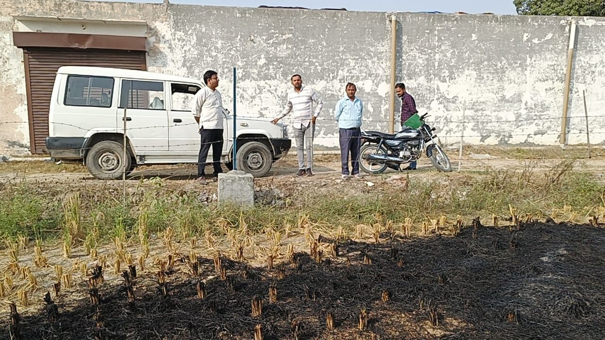 Burning of crop residues found at eight places