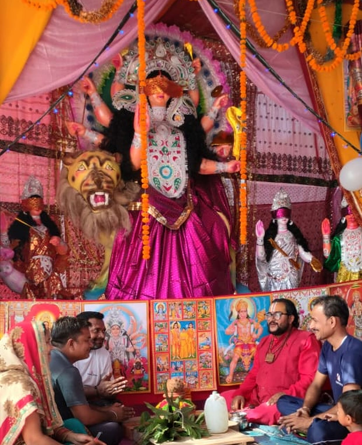 Installed the Kalash and worshiped Maa Shailputri form.