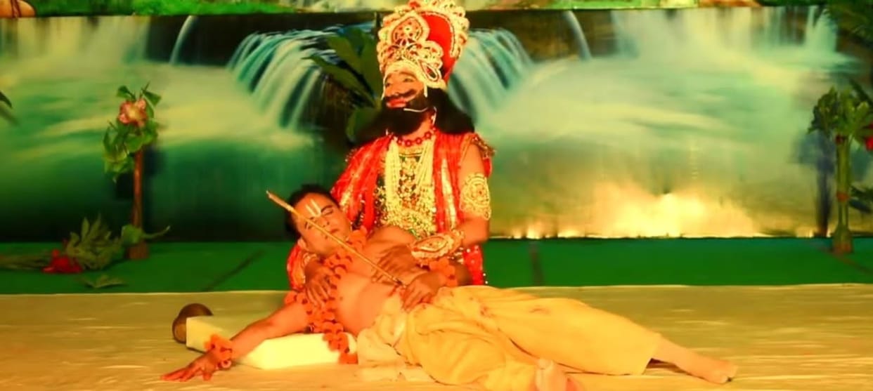 ...when King Dashrath heard the voice and released his arrow piercing the sound