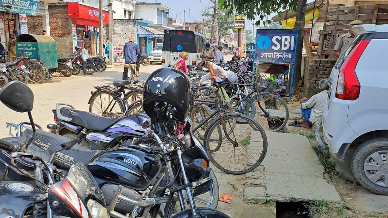 Parking of vehicles on the road increased the problem