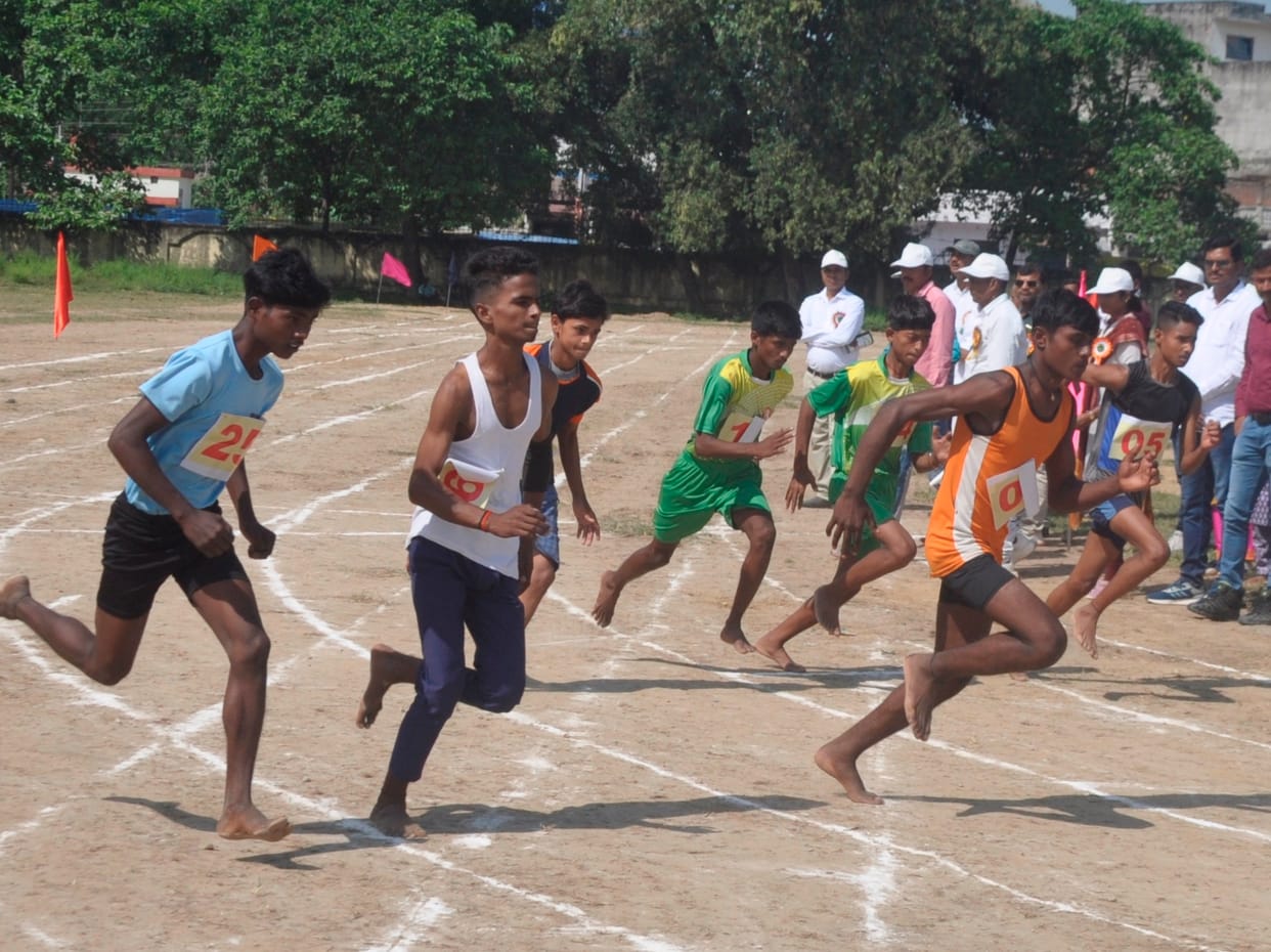 Running, long jump and shot put competitions