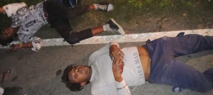 Bike rider dies in collision with truck, two including son injured