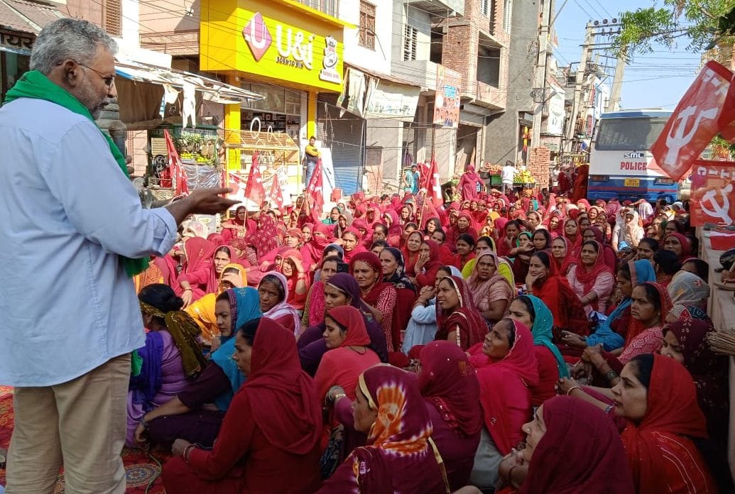 Asha Workers Union staged a camp outside MLA's residence for their demands