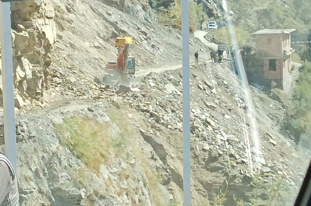 Teesa-Bairagarh road remained closed for two hours due to heavy debris coming from the hill.