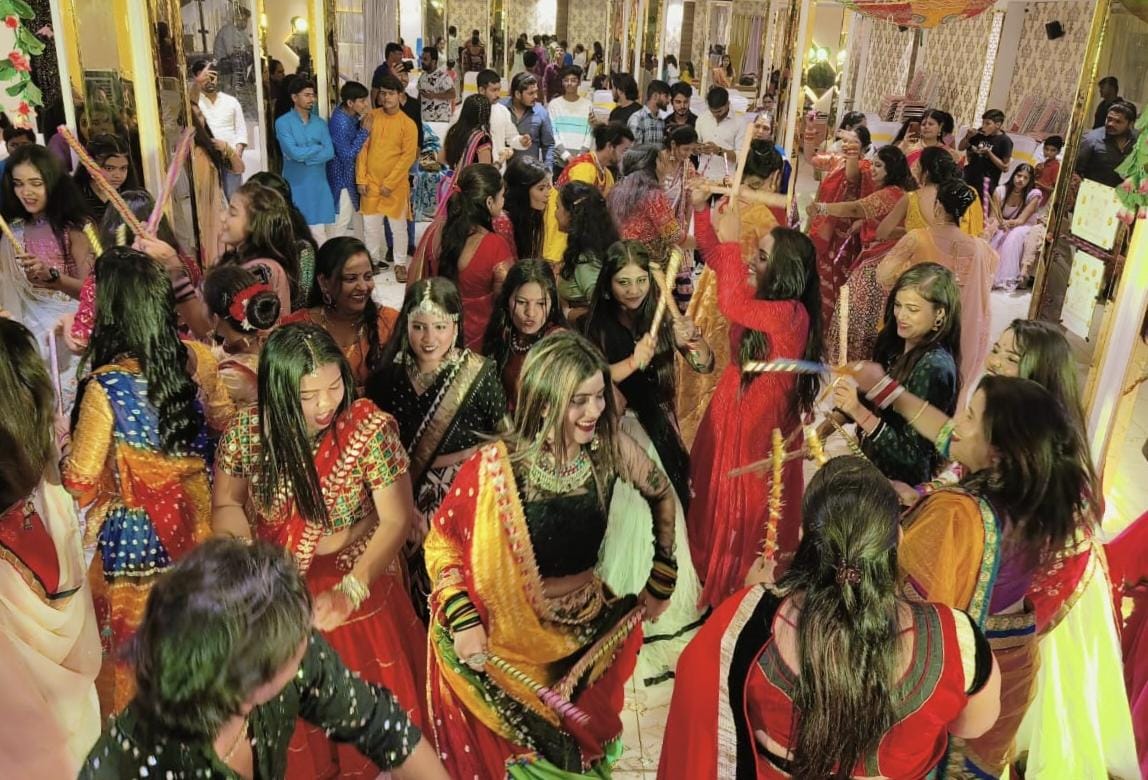 Women enthusiastically participated in Dandiya Night