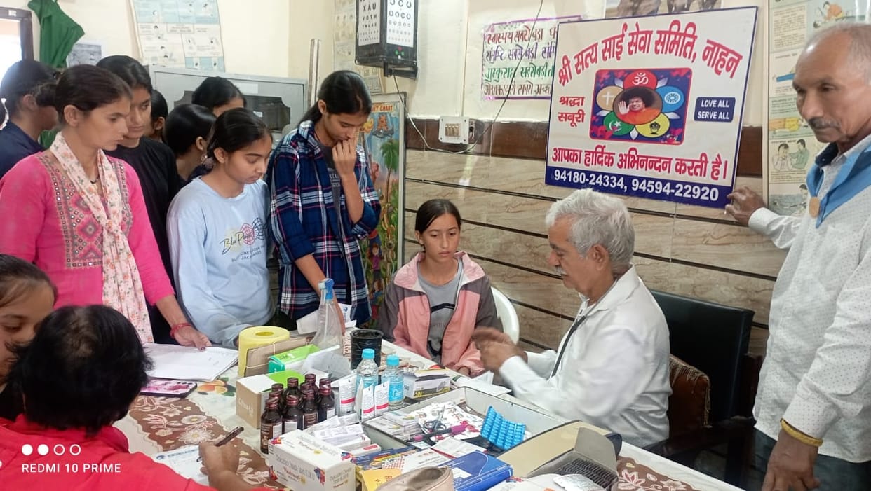 sai seva sangathan organised health camp in jnv
