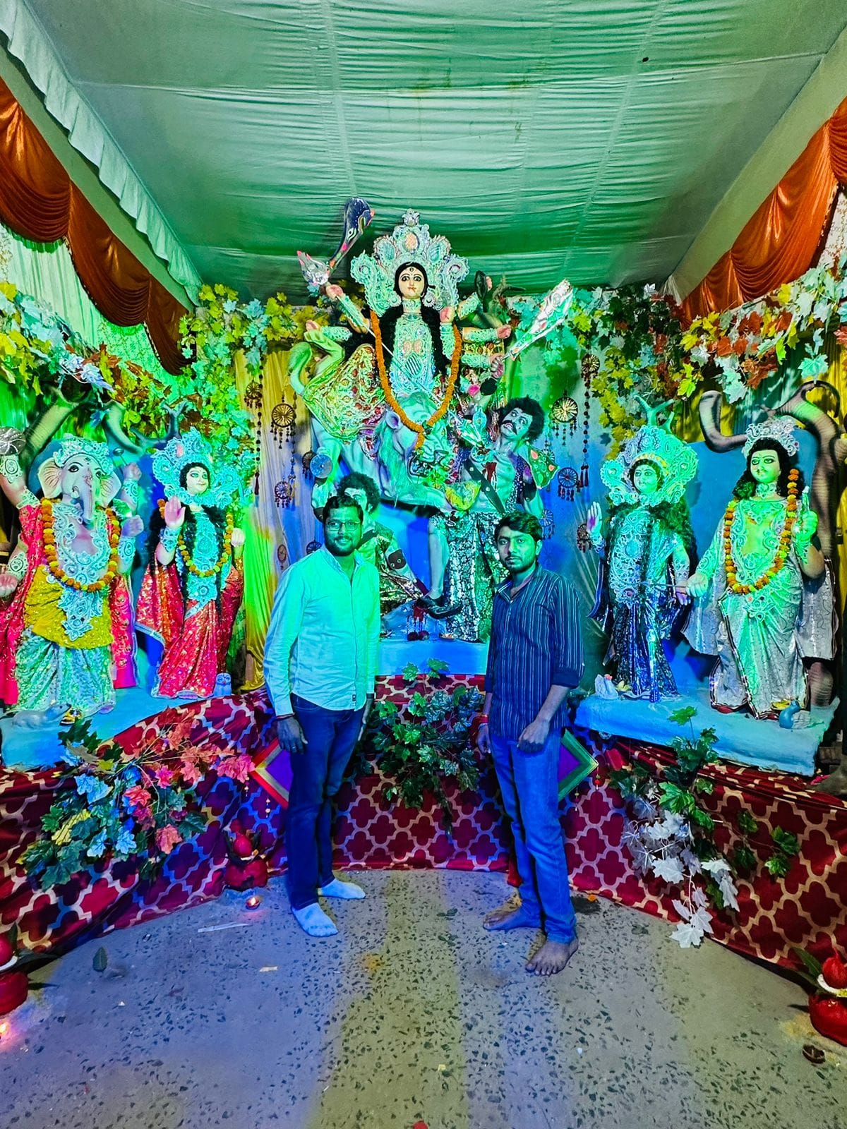 Speak with love brother, the pandals echoed with the slogan of Jai Durga Maiya.