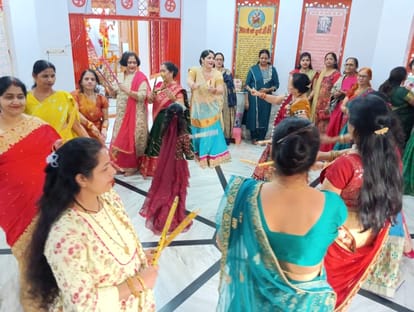 Women did Dandiya in Godavari State Colony
