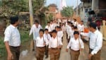 जानसठ के गांव कवाल में राष्ट्रीय स्वयंसेवकों ने निकाला पंथ संचलन