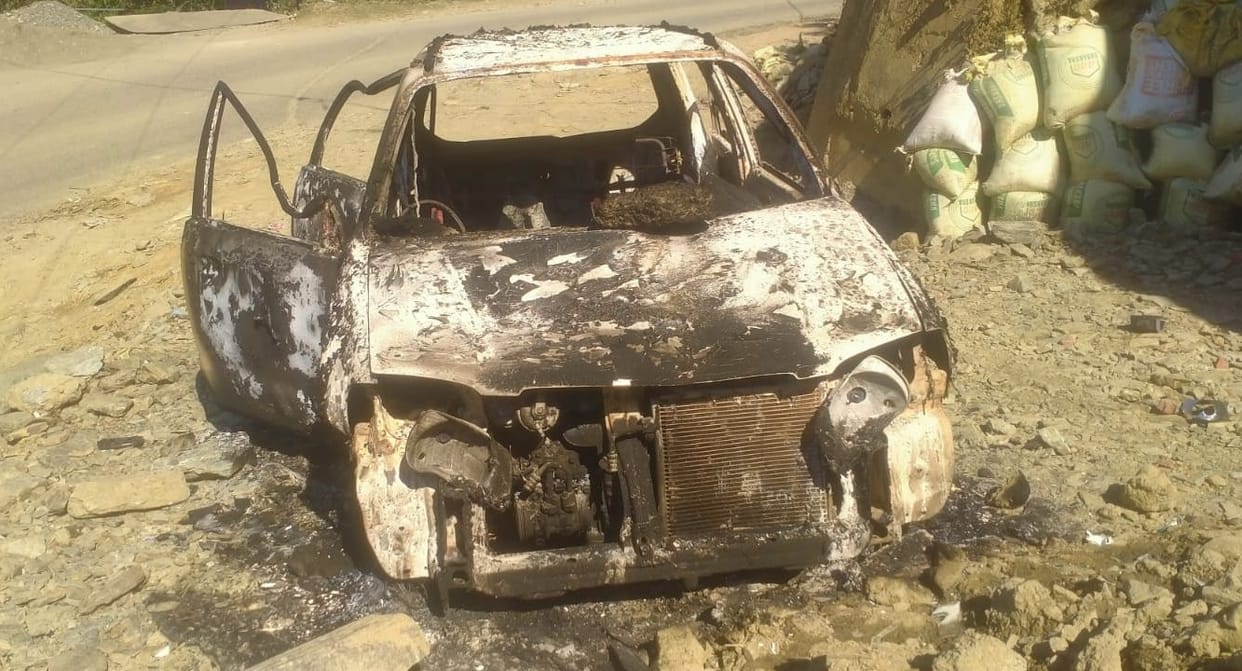Youths hit by a speeding vehicle, someone burnt the car at night