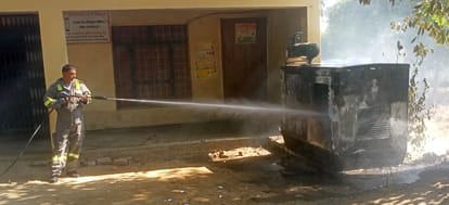 Fire in bank generator in Majhigwan