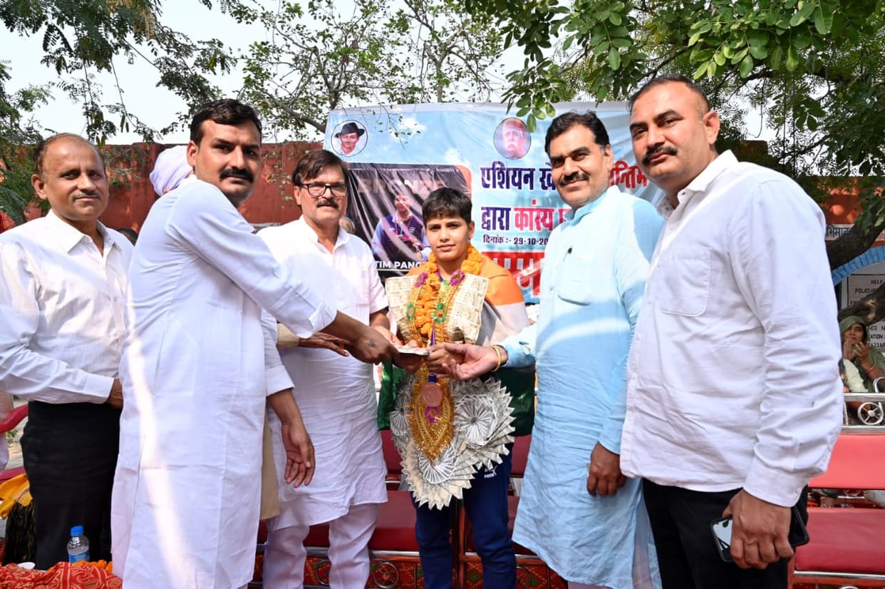 Welcome of medal winner last Panghal, Asian Games
