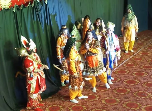 Hanuman-Bharat dialogue staged on the sixth day of Mahila Ramlila