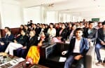 राजकीय उत्कृष्ट महाविद्यालय नालागढ़ में आयोजित शपथ ग्रहण समारोह में मौजूद शिक्षक एव विद्यार्थी