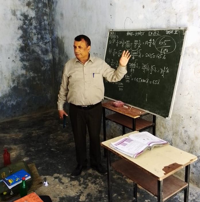 Gave instructions for biometric attendance, also taught mathematics
