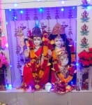 रामशहर के चानन गांव के शिव मंदिर में स्थापित की गई मूर्तियां। संवाद
