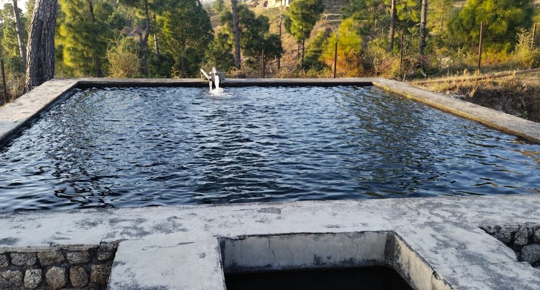 Water supply being provided from open drinking water tank
