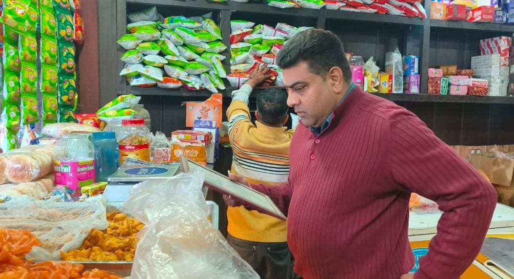 Samples of sweets and food items filled in Rajpura, Gholti and Bhadram.