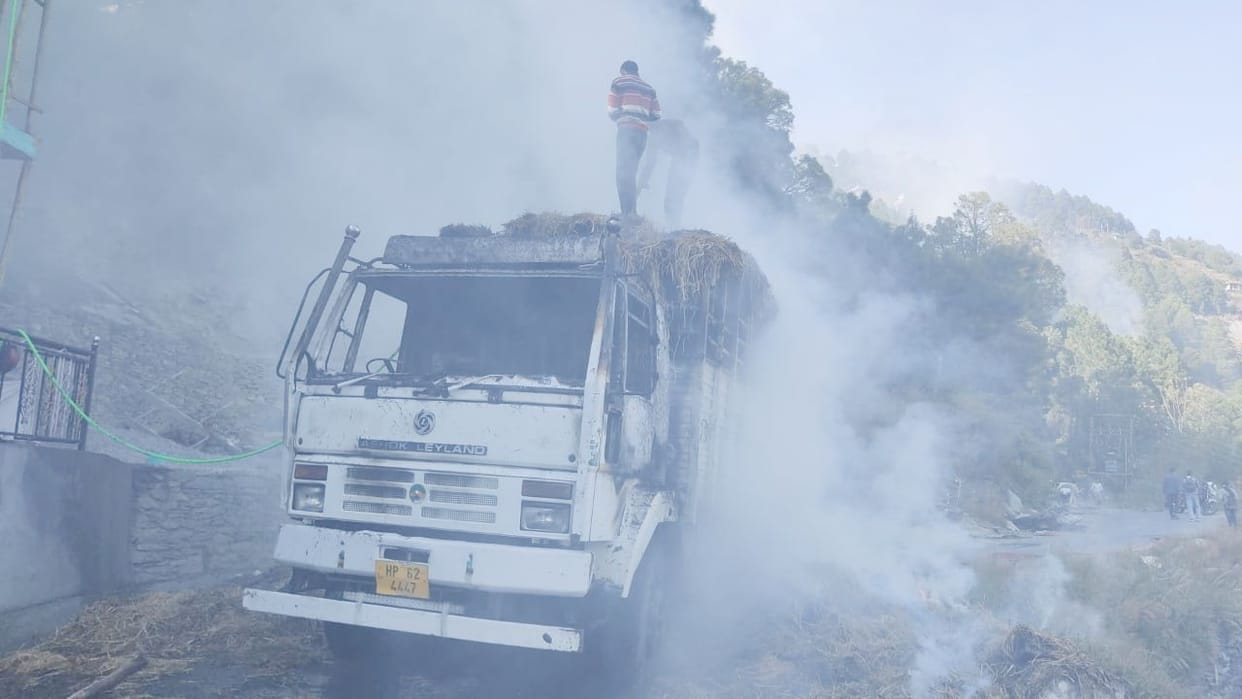 Khakhadi forest burnt due to fire that broke out in the stubble kept in a moving truck, forest wealth worth lakhs burnt to ashes
