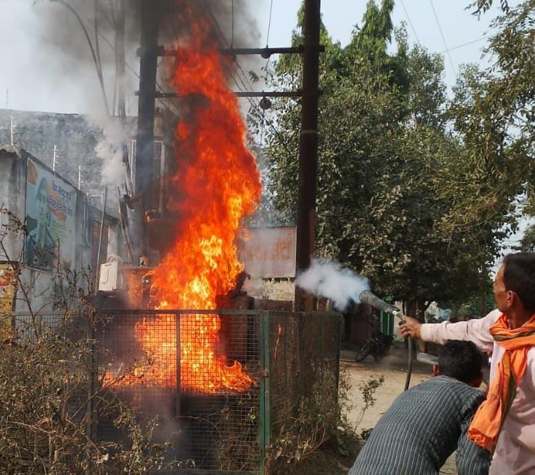 Transformer becomes a fireball, chaos
